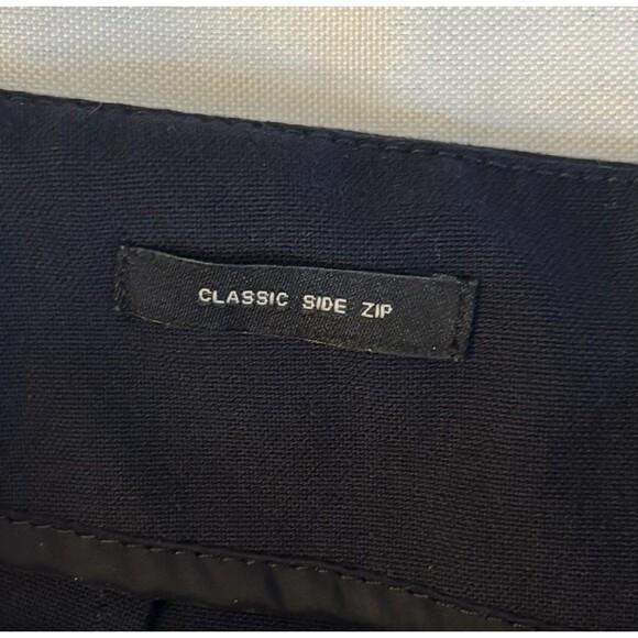 TALBOTS Classic Side Zip Pants Women 16 Navy Straight Leg High Rise Ankle Work - Picture 4 of 10